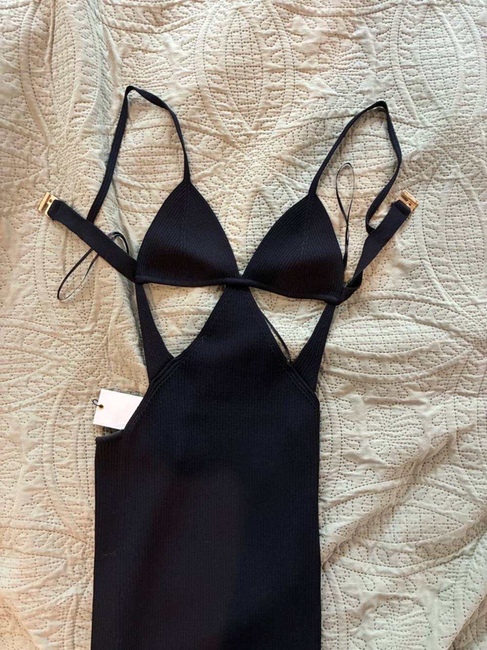 Retrofete Black Cutout Ribbed Maxi Dress - Picture 5 of 6